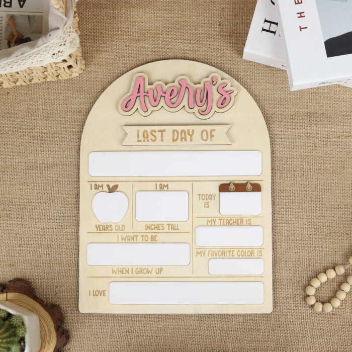 Interchangeable Personalized Name Back Sign - Reusable School Keepsake | Custom Interchangeable Back to School Sign | Reusable School Photo Sign with Name Plates - Image 8