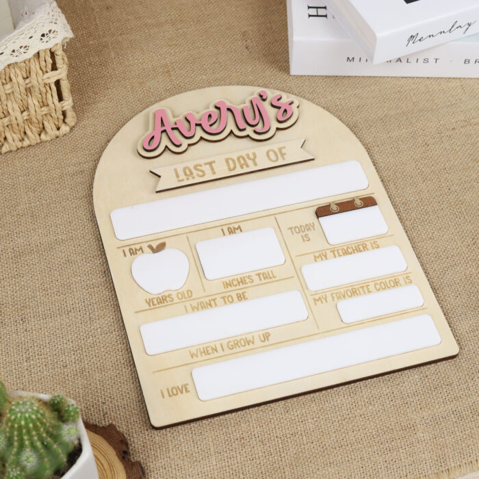 Interchangeable Personalized Name Back Sign - Reusable School Keepsake | Custom Interchangeable Back to School Sign | Reusable School Photo Sign with Name Plates - Image 9