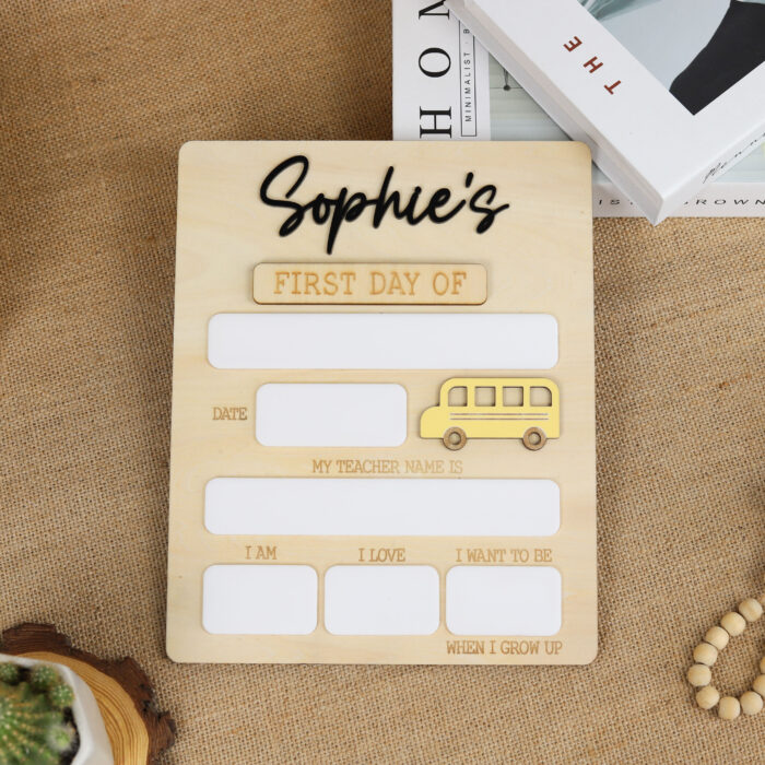 Back to School Board Bus Themed First - Personalized School Photo Prop | Personalized School Bus Photo Sign for Students - Image 4