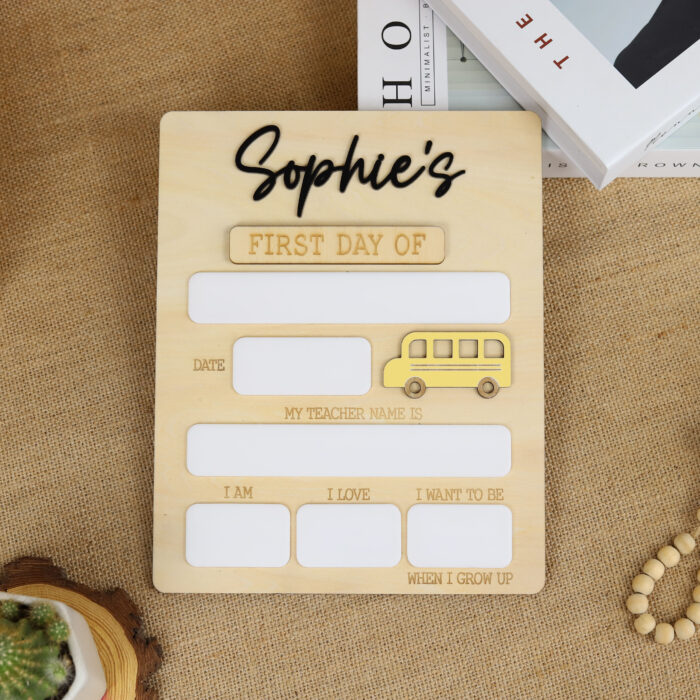 Back to School Board Bus Themed First - Personalized School Photo Prop | Personalized School Bus Photo Sign for Students - Image 5