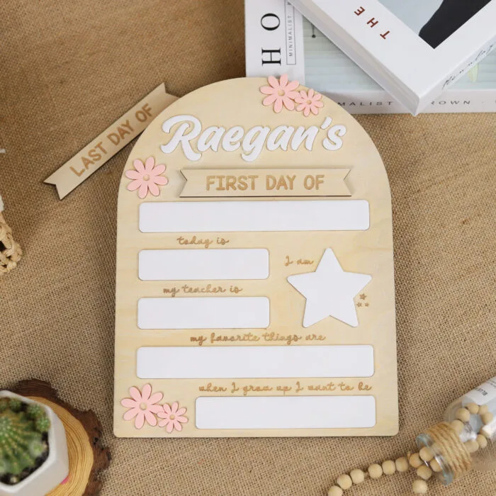 Daisy Theme First Day of School Sign - Custom Floral Photo Prop | Personalized Daisy Back to School Board for Kids