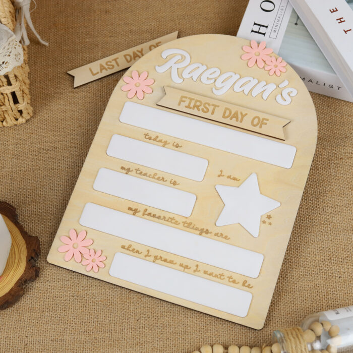 Daisy Theme First Day of School Sign - Custom Floral Photo Prop | Personalized Daisy Back to School Board for Kids - Image 5