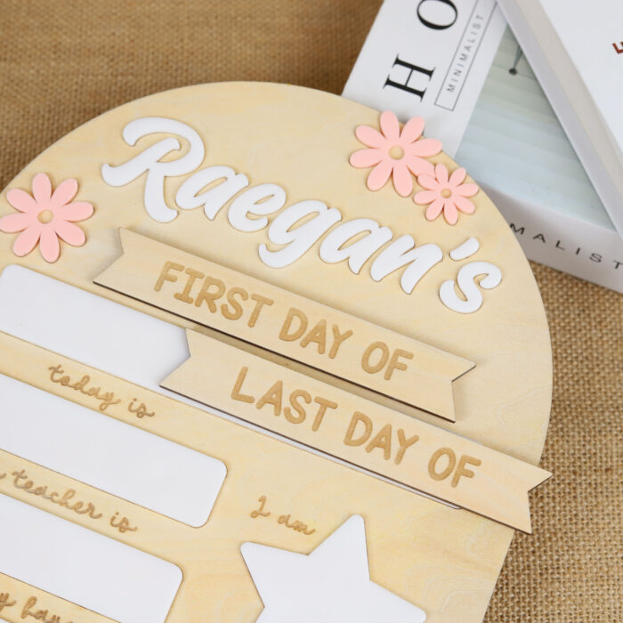Daisy Theme First Day of School Sign - Custom Floral Photo Prop | Personalized Daisy Back to School Board for Kids - Image 8