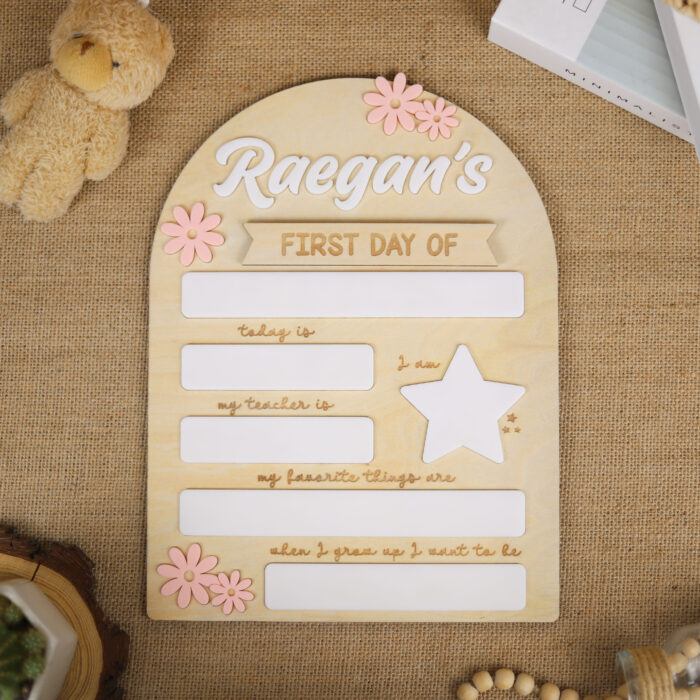 Daisy Theme First Day of School Sign - Custom Floral Photo Prop | Personalized Daisy Back to School Board for Kids - Image 6