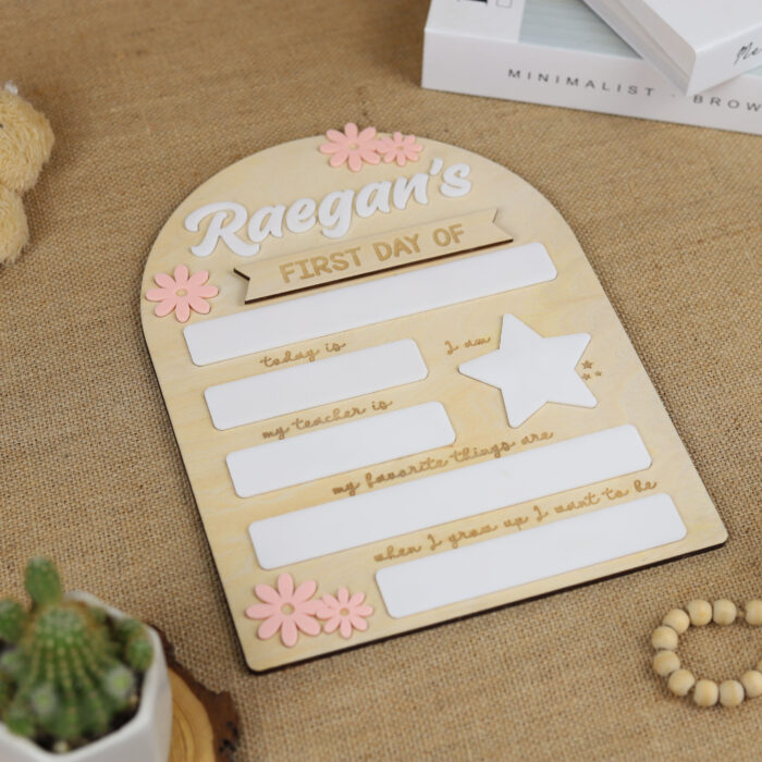 Daisy Theme First Day of School Sign - Custom Floral Photo Prop | Personalized Daisy Back to School Board for Kids - Image 7