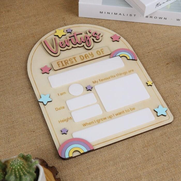 Back to School Board Rainbow Themed - Custom Colorful Photo Prop | Rainbow Back to School Board for Bright Memories - Image 7
