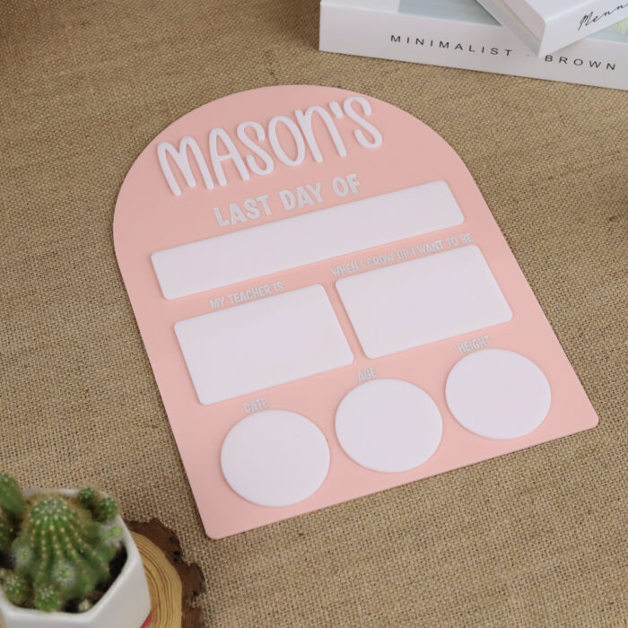 Acrylic Back to School Board Sign - Personalized School Photo Prop | Personalized School Photo Prop for Children | Reusable Acrylic School Board Sign - Image 5