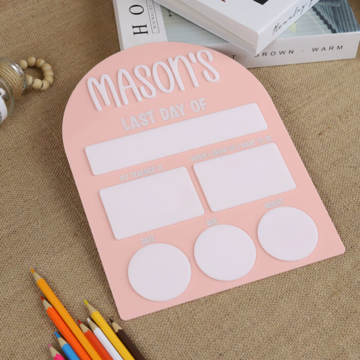 Acrylic Back to School Board Sign - Personalized School Photo Prop | Personalized School Photo Prop for Children | Reusable Acrylic School Board Sign - Image 8