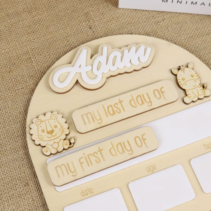 Jungle Animals Back to School Board - Personalized School Photo Prop | Wild Animal School Sign for First Day Pics | Personalized Jungle School Board for Students - Image 8