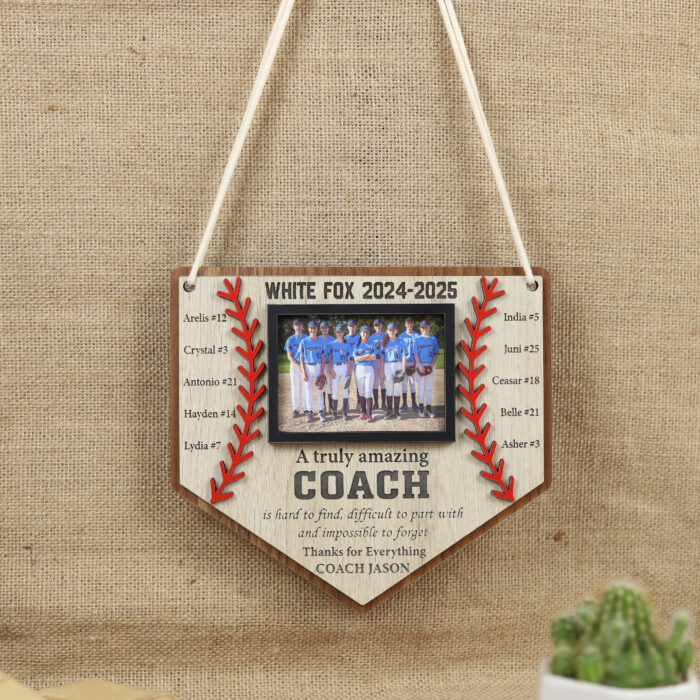 Personalized Baseball Coach Gift - Custom Team Keepsake | Custom Baseball Coach Gift with Team Photo | Engraved Baseball Coach Plaque from Team - Image 4