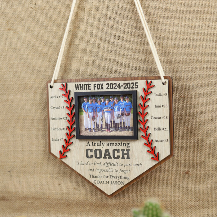 Personalized Baseball Coach Gift - Custom Team Keepsake | Custom Baseball Coach Gift with Team Photo | Engraved Baseball Coach Plaque from Team - Image 5