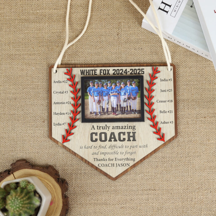 Personalized Baseball Coach Gift - Custom Team Keepsake | Custom Baseball Coach Gift with Team Photo | Engraved Baseball Coach Plaque from Team - Image 6