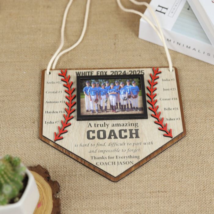 Personalized Baseball Coach Gift - Custom Team Keepsake | Custom Baseball Coach Gift with Team Photo | Engraved Baseball Coach Plaque from Team - Image 7