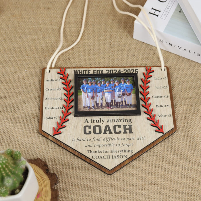 Personalized Baseball Coach Gift - Custom Team Keepsake | Custom Baseball Coach Gift with Team Photo | Engraved Baseball Coach Plaque from Team - Image 8