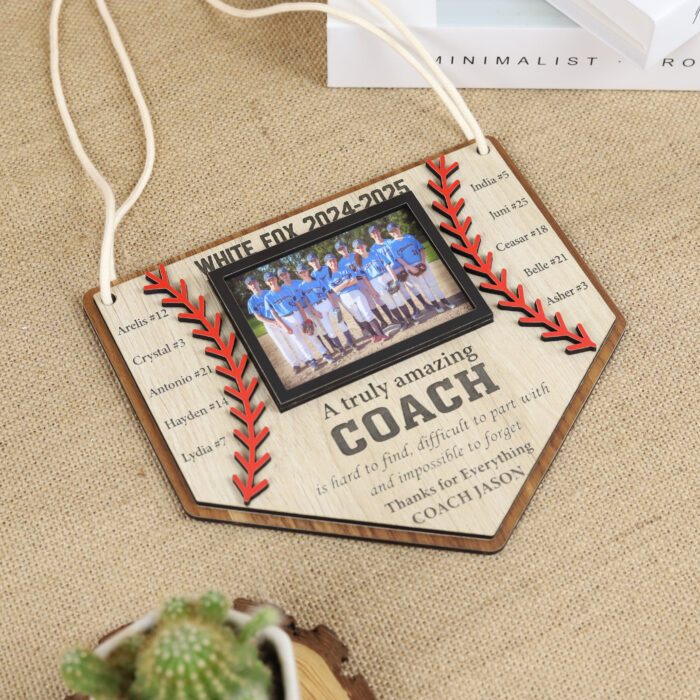 Personalized Baseball Coach Gift - Custom Team Keepsake | Custom Baseball Coach Gift with Team Photo | Engraved Baseball Coach Plaque from Team - Image 9