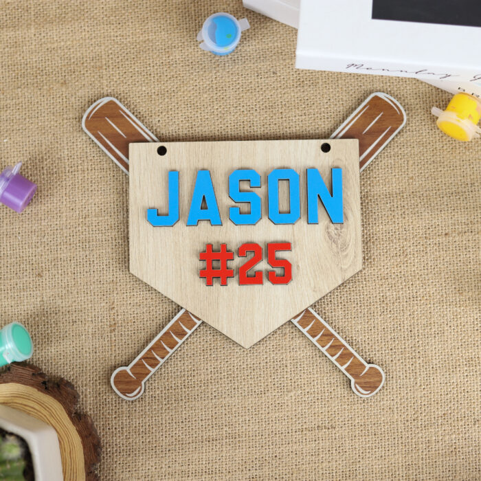 Baseball Personalized Door Sign - Custom Sports Decor | Custom Baseball Name Sign for Sports Fans | Engraved Baseball Door Plaque for Kids or Teams - Image 3