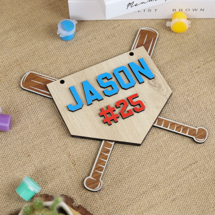Baseball Personalized Door Sign - Custom Sports Decor | Custom Baseball Name Sign for Sports Fans | Engraved Baseball Door Plaque for Kids or Teams - Image 4