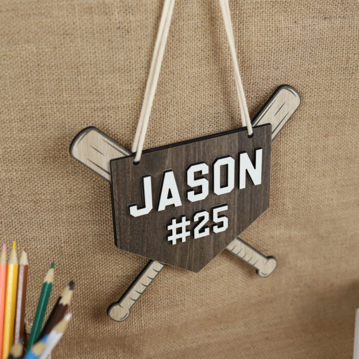 Baseball Personalized Door Sign - Custom Sports Decor | Custom Baseball Name Sign for Sports Fans | Engraved Baseball Door Plaque for Kids or Teams - Image 8