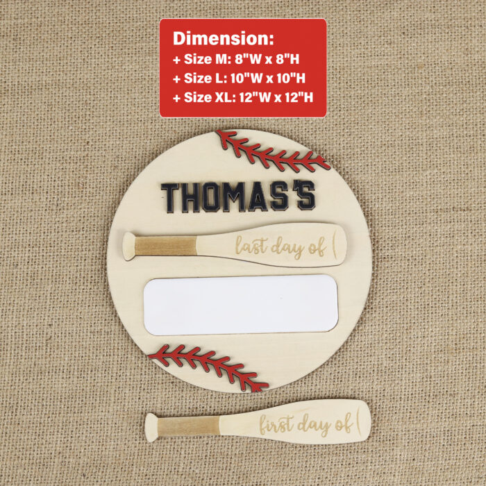 Baseball Themed Back to School Sign - Personalized Student Keepsake | Personalized Baseball Back to School Sign for Kids - Image 2