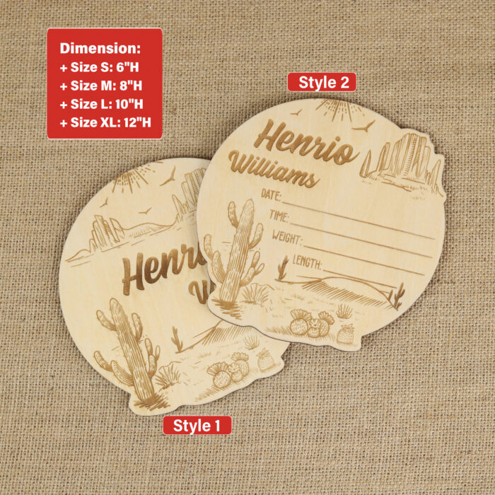 Custom Desert Theme Baby Name Sign - Personalized Nursery Decor | Desert Baby Name Sign for Boho Nurseries - Image 2