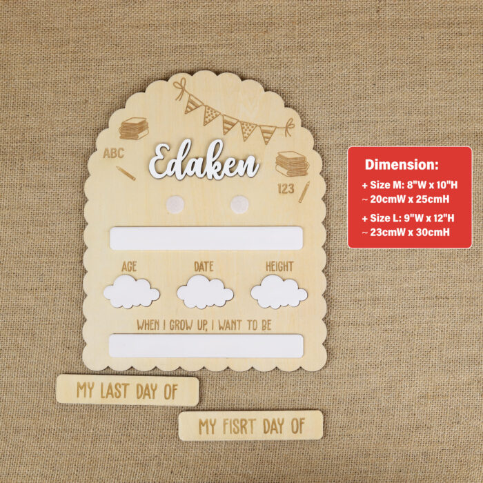 Back to School Board Themed First Last - Personalized Milestone Prop | First and Last Day School Board for Kids | Reusable Back to School Sign for Milestones - Image 2