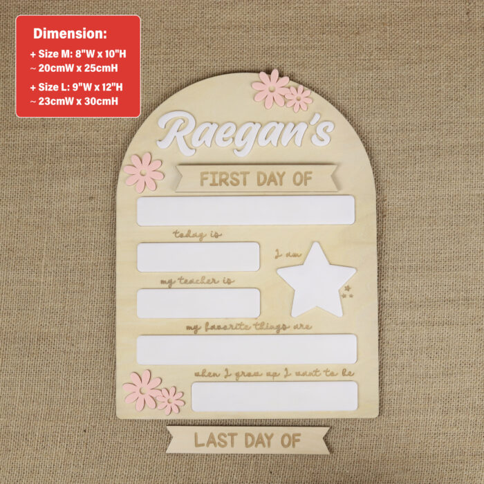 Daisy Theme First Day of School Sign - Custom Floral Photo Prop | Personalized Daisy Back to School Board for Kids - Image 2