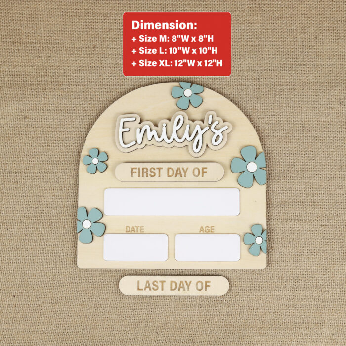 Daisy Back to School Personalized Board - Custom School Photo Prop | Personalized Floral School Sign for Kids | Reusable Daisy-Themed First Day School Board - Image 2