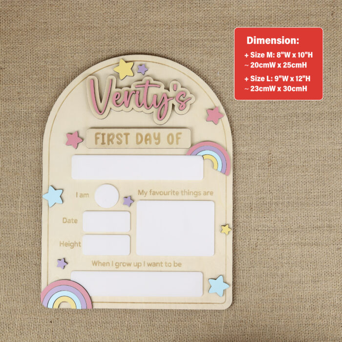 Back to School Board Rainbow Themed - Custom Colorful Photo Prop | Rainbow Back to School Board for Bright Memories - Image 2