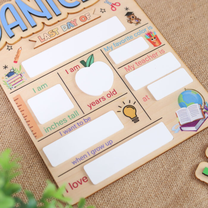 Back to School Board Interchangeable - Custom Versatile Photo Prop | Interchangeable Back to School Board for Kids’ Photos - Image 6