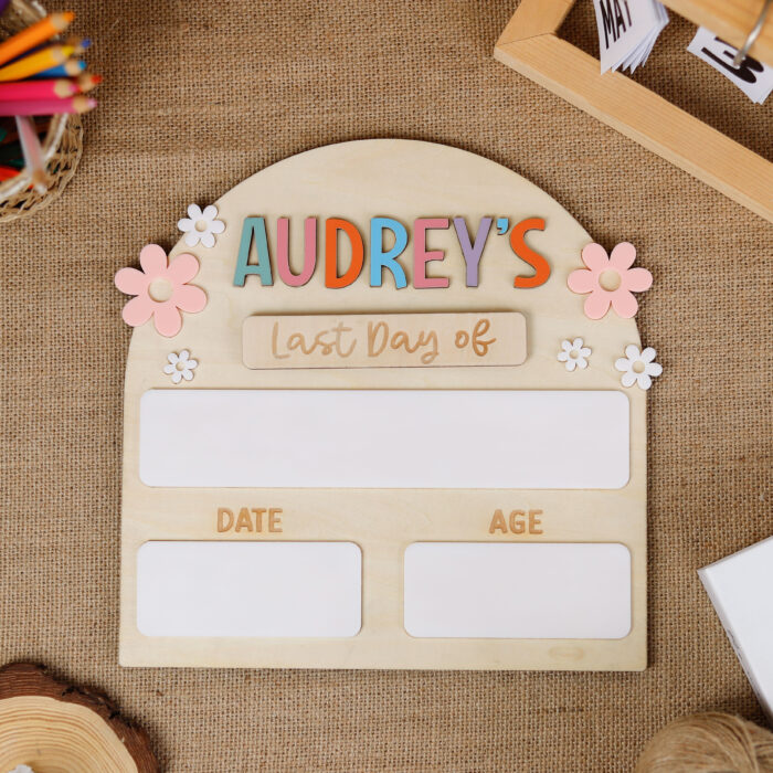 Arched First & Last Day School Sign | Personalized Arched School Sign for Photo Memories | Custom First Day of School Arched Sign for Kids