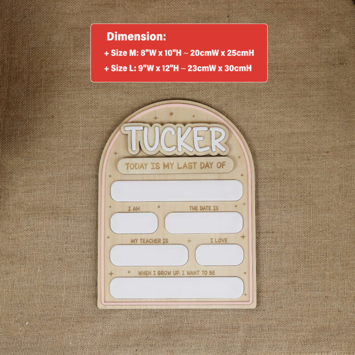 Custom Interchangeable School Board | Personalized School Board with Swappable Grade Inserts - Image 2