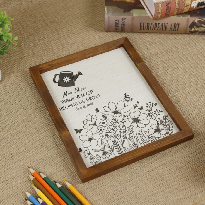Teacher Appreciation Fingerprint Sign - Personalized Class Keepsake | Custom Teacher Appreciation Class Keepsake Sign | End-of-Year Gift for Beloved Teachers - Image 8