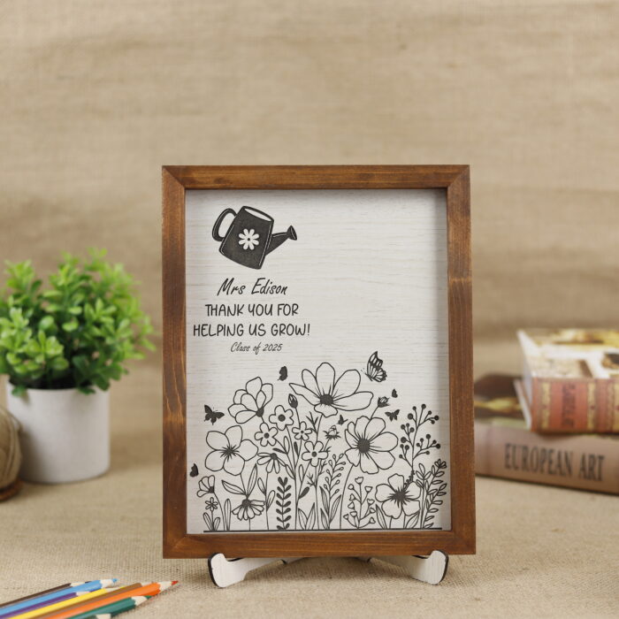 Teacher Appreciation Fingerprint Sign - Personalized Class Keepsake | Custom Teacher Appreciation Class Keepsake Sign | End-of-Year Gift for Beloved Teachers - Image 6