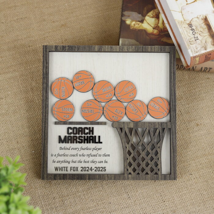 Personalized Basketball Shaker Wood Sign - Custom Sports Keepsake | Custom Basketball Shaker Sign for Players | Basketball Team Spirit Wood Shaker Sign - Image 5