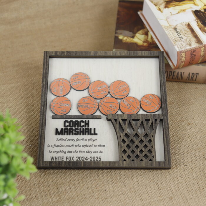 Personalized Basketball Shaker Wood Sign - Custom Sports Keepsake | Custom Basketball Shaker Sign for Players | Basketball Team Spirit Wood Shaker Sign - Image 6