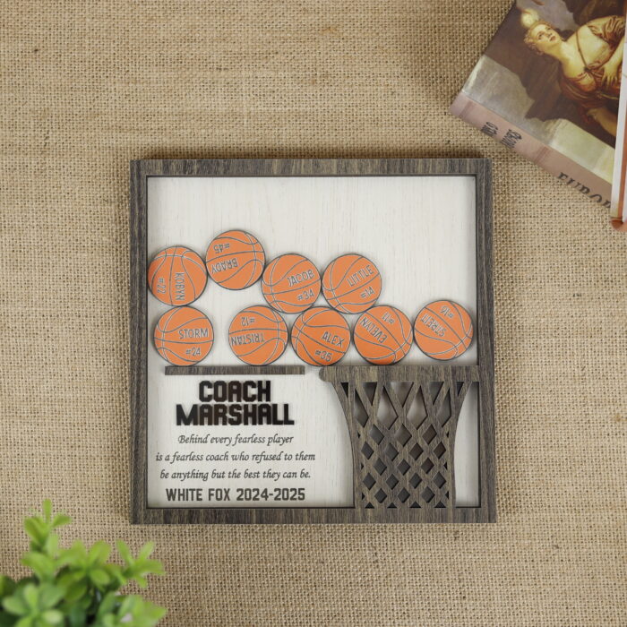 Personalized Basketball Shaker Wood Sign - Custom Sports Keepsake | Custom Basketball Shaker Sign for Players | Basketball Team Spirit Wood Shaker Sign - Image 7