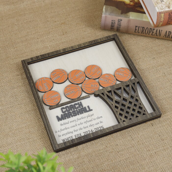 Personalized Basketball Shaker Wood Sign - Custom Sports Keepsake | Custom Basketball Shaker Sign for Players | Basketball Team Spirit Wood Shaker Sign - Image 8