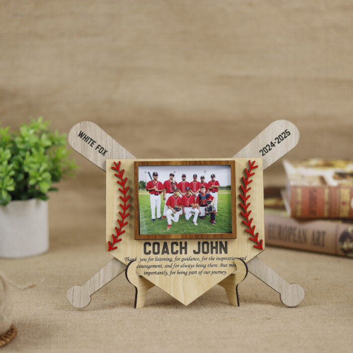 Softball Baseball Coach Photo Frame-Personalized Gift  | Custom Coach Photo Frame for Baseball or Softball | Personalized Sports Photo Frame for Coaches