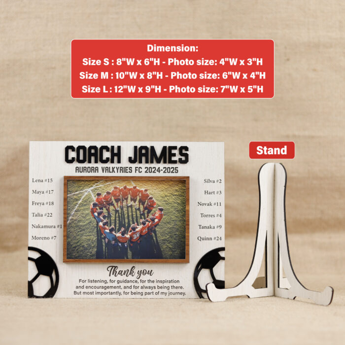 Soccer Coach Award Photo Frame - Personalized Gift | Personalized Soccer Coach Frame – End-of-Season Gift - Image 2
