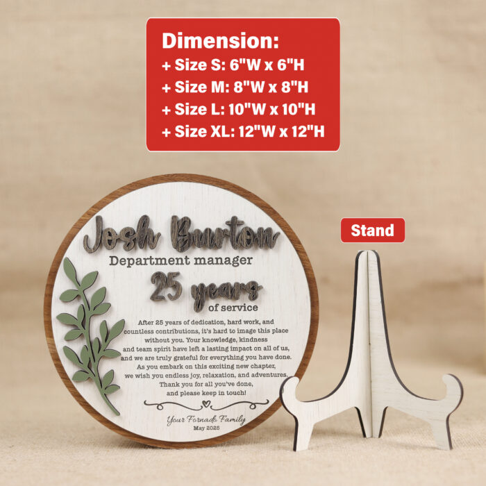 Retirement Personalized Plaque | Custom Engraved Plaque for Retirement Gifts | Personalized Retirement Plaque – Elegant Career Tribute - Image 2