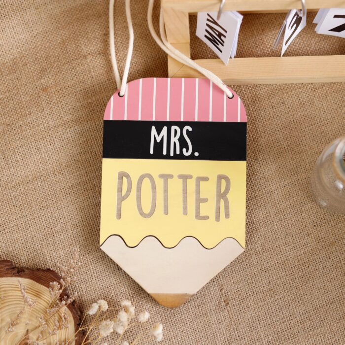 Teacher Pencil Name Sign Custom | Personalized Teacher Pencil Name Sign – Custom Classroom Door or Desk Decor Gift | Custom Pencil Shaped Wooden or Acrylic Decor - Image 3