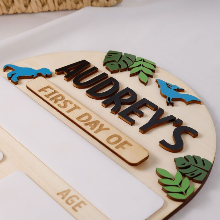Kids School Photo Props with Dinosaur - Personalized Dino Keepsake | Dinosaur School Photo Props for First Day Fun | Custom Dino School Signs for Kids' Milestones - Image 8