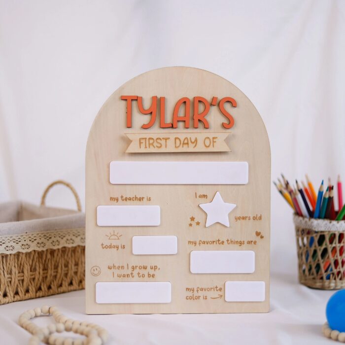 Dry Erase School Sign – Personalized First & Last Day Board |  Back to School Sign – Custom Milestone Photo Keepsake Board