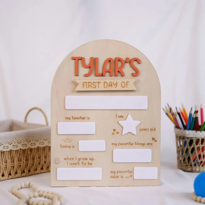 Dry Erase School Sign – Personalized First & Last Day Board | Back to School Sign – Custom Milestone Photo Keepsake Board
