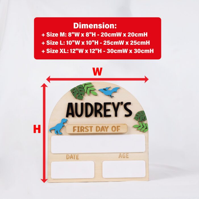 Kids School Photo Props with Dinosaur - Personalized Dino Keepsake | Dinosaur School Photo Props for First Day Fun | Custom Dino School Signs for Kids' Milestones - Image 2