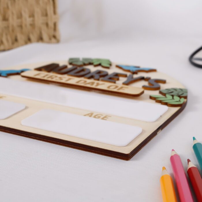 Kids School Photo Props with Dinosaur - Personalized Dino Keepsake | Dinosaur School Photo Props for First Day Fun | Custom Dino School Signs for Kids' Milestones - Image 10