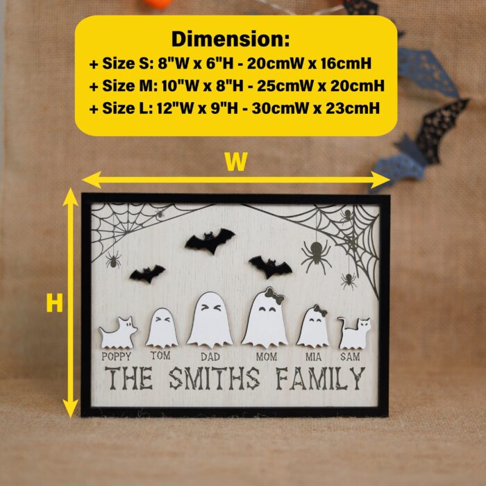 Ghost Family Wood Sign Personalized | Personalized Ghost Family Wood Sign – Cute Halloween Decor for Your Boo Crew - Image 2