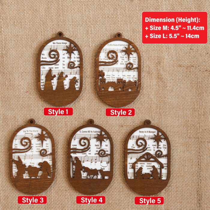Nativity Music Sheet Ornament Custom | Personalized Christmas Tree Keepsake Gift | Custom Nativity Ornament with Music Sheet – Unique Holiday Gift for Families - Image 2