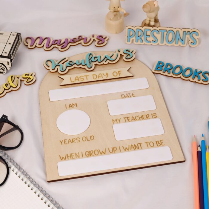 Back to School Sign Gifts Dry Erase - Personalized Colorful Keepsake | Colorful Back to School Dry Erase Sign Gift | Custom First Day School Sign for Kids - Image 10