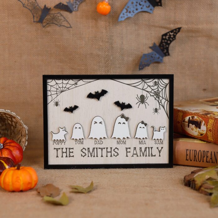Ghost Family Wood Sign Personalized | Personalized Ghost Family Wood Sign – Cute Halloween Decor for Your Boo Crew - Image 6